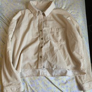 Cropped corduroy button down